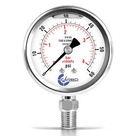 L25-assl-060 Carbo Instruments 2 1-2 Inch Pressure Gauge All Stainless Steel Wetted Parts Case Connection Li