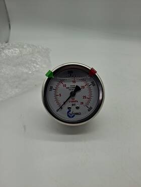 L25-sscb-0400 Carbo Instruments 2.5 Inch Liquid Filled Pressure Gauge - 400 Psi Stainless Steel Case Back Mount