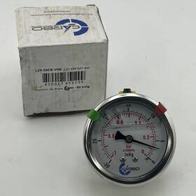 L25-sscb-v00 Carbo Instruments 2.5 Inch Liquid Filled Vacuum Gauge -30 Hg/0 -1 Bar Stainless Steel Case Back Mnt