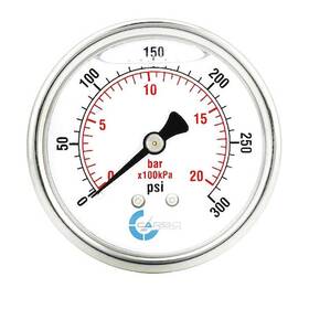 L25-ssb-300 Carbousa Liquid Filled Pressure Gauge 2 1/2 Inch 300 Psi