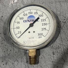 233h-p1590 Central 233h P1590 Pressure Gauge 300 Psi Used Free Shipping