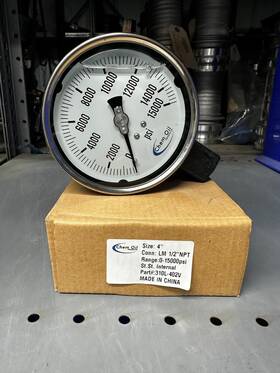 310l-402v Chem Oil 4 Inch Lm 1/2 Npt Liquid Filled 15000 Psi Pressure Gauge