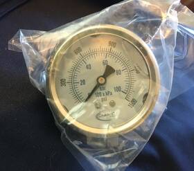 202l-254nbk Chem Oil Gage 0-1500 Psi Liquid Filled