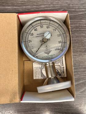 3p-d-2u-gf-bt Chicago Stainless Cse Sanitary Pressure Gauges 3-1/2 Inch Sani-flow 0-100psi