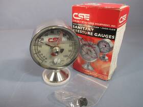 3p-o-gf-bt-drag-vi Chicago Stainless Cse Sanitary Pressure Gauges 3-1/2 Inch Sani-flow 0-100psi
