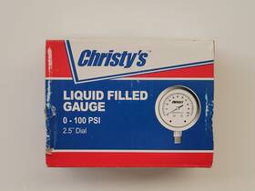 Tg.lf.100.25 Christys Liquid Filled Pressure Gauge 0-100 Psi 2.5 Inch Dial New