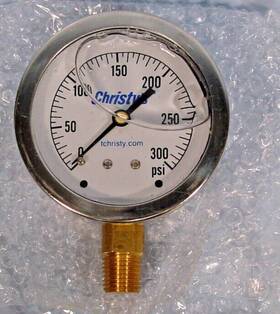 Tg.lf.300.25 Christys Pressure Gauge-liquid Filled 0-300 Psi