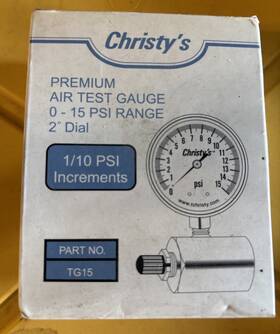 Tg15 Christys Steel Air Test Gauge 0-15 Psi 2 Inch Dial New Old Stock