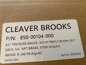 850-00104-000 Cleaver Brooks 8.5 Inch Pressure Guage 85000104000 New