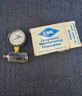 6018 Cmc Qty 2 Test Gauge 0-100 Psi Black Frame Bottom Mounted