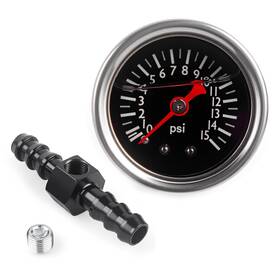 Cnraqr 445048846808 Universal 0-15psi Fuel Pressure Gauge 1/8 Inch Npt Oil Press With 3/8 Barb In Cnraqr 445048846808 Universal 0-15psi Fuel Pressure Gauge 1/8 Inch Npt Oil Press With 3/8 Barb In