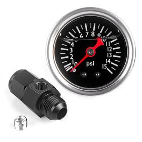 An8-18npt-an8-f-15 Cnraqr Universal 0-15psi Fuel Pressure Gauge With 8an Flare To -8 Swivel Adapter An8-18npt-an8-f-15 Cnraqr Universal 0-15psi Fuel Pressure Gauge With 8an Flare To -8 Swivel Adapter