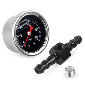 Barb-5-16-100 Cnraqr Universal 0-100psi Fuel Pressure Gauge 1/8 Inch Npt 5/16 Barb