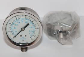 Cw-pg-ytn-60-0-300 Coastal Water Filters Lot Of 2 Ozmosis Liquid Filled Pressure Gauge Ss 304 0-15 Psi 1/4 Inch Npt