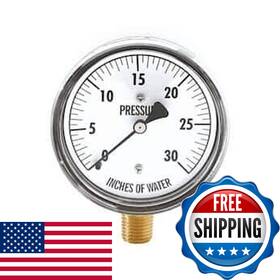 Kc25-30h2o Cole-parmer B00pr0527y Pressure Gauge 1/4 Nptm Process Connection To 30 Water