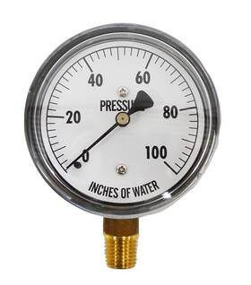 Kc25-100h2o Cole-parmer Kc25-100 Inch H2o Pressure Gauge 1/4 Npt M Process Connection To 100 Wat