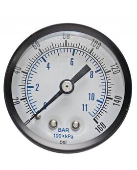 M208rbf-c Control Air 1/8 Bsp 0-160 Psi 0-11bar Brass Pressure Gauge 2 Inch Face