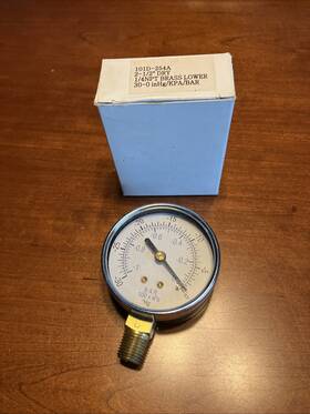 101d-254a Cp Vacuum Dry Gauge -30-0 Hg 1/4 Npt Lower Side Mount For Air Water Oil 2.5 Inch Dial