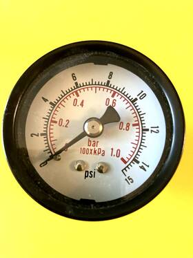 Pg15200b Crp 1/4 Inch Back Mount 0-15 Psi Low Pressure Gauge-/ # - Ships Free