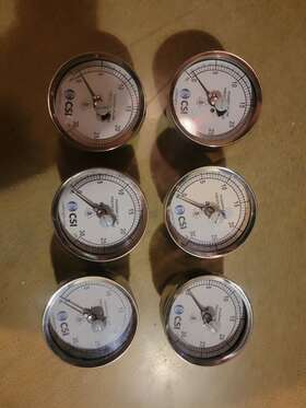 3p-c-15u-nf-bt Cse / Pharma-flow Lot Of 6 Pressure Gauge To 30 Psi 1.5 Inch Tri-clamp