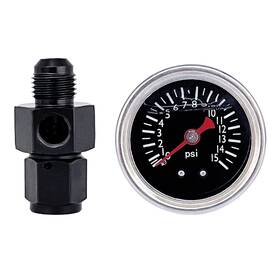 Cyonruan Cy6an15 Fuel Pressure Gauge With 6an Take Off Fitting 0-15psi 1-1/2 Inch