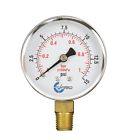 D25-csl-015 Carbo Instruments Pressure Gauge Chrome Plated Steel Case Npt Lower