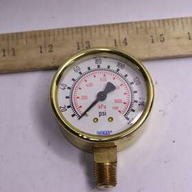 Gbr160 Dixon Dry Gauge Brass Dual Psi 0-160 2-1/2 Inch Face 1/4 Lower Mount