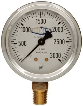 Gls450 Dixon Valve And Coupling Stainless Steel Case Liquid Filled Gauge With White A