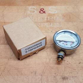 C25sgsb04s Dmic Pressure Gauge 0-100psi 2-1/2 Inch Face 7/16-20 Sae - New