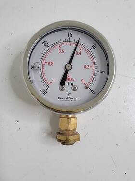 P093526 Durachoice 2.5 Inch Oil Filled Pressure Gauge Stainless Steel 1/4 Npt Fitting Used