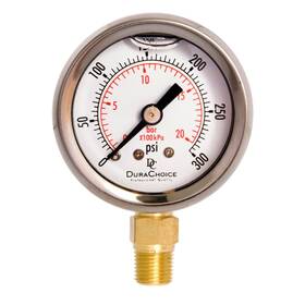 Pb158l-v60 Durachoice 1-1/2 Inch Oil Filled Pressure Gauge Ss Case 1/8 Npt Lower Mount -30hg/60psi