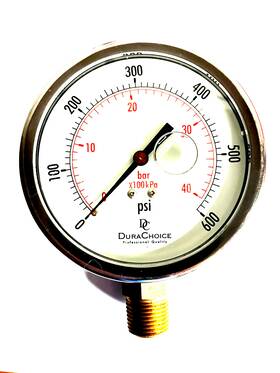 Pb254l-k06 Durachoice 2-1/2 Inch Oil Filled Pressure Gauge - Stainless Steel