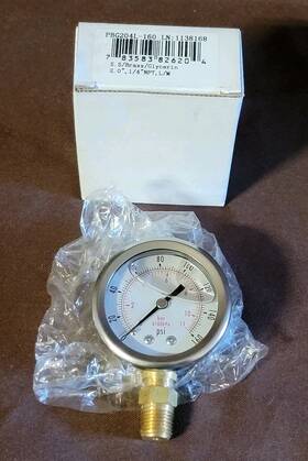 Pbg204l-160 Durachoice 2 Inch Oil Filled Pressure Gauge Ss Face 1/4 Npt Lower Mount 0-160psi