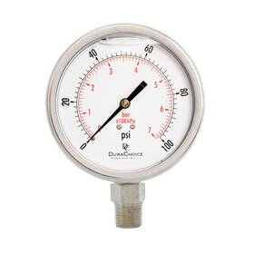 Ps405l-400 Durachoice 4 Inch Oil Filled Pressure Gauge All Ss 1/2 Npt Lower Mount 0-400psi
