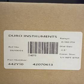 442y10 Duro Instruments 4.5 Inch Air Pressure Gauge 0-160 Psi 1/4 Bottom Mount