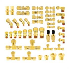 Dq-q27 Dytcyl 44pcs Dot Air Brake Line Fitting Assortment Kits 1/4 Inch 1/8 3/8 1/2 Brass D