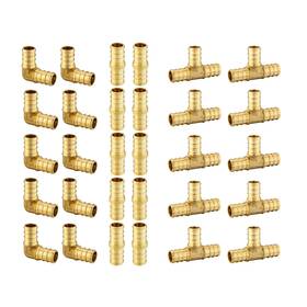 B07tlvn392 Efield Pack Of 30 3/4 Inch Pex Brass Crimp Barb Fittings Tee Elbow And Coupli