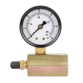 Ekieudl 744110433104 2 Inch Dial Zinc Plated Steel Gas Pressure Test Gauge 0-30 Psi Kpa Double Scale 3