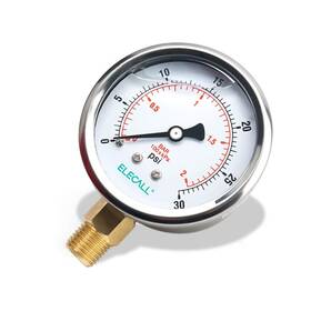 Npg25yc-30 Elecall 2-1/2 Inch Glycerin Liquid Filled Air Pressure Gauge 0-30psi 1/4R