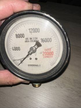 Enerpac 003423 Hydraulic Gauge Rated 20 000 Capacity Used