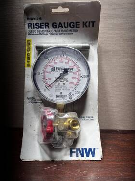 Fnw9101z Ferguson Riser Gauge Kit 300 Psi 2.5 In Face 1/4 Bottom Mount