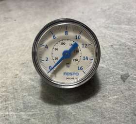 Festo 345 395 F6 Air Pressure Gauge 220psi 0-16bar 1/8in Connector 1.5in Face