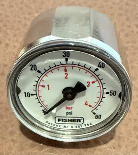 4338490 Fisher 60 Psi Pressure Gauge 4 Bar With Box Industrial Instrument