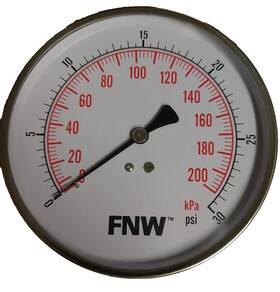 Fnwg030r Fnw 781889195277 Np Pressure Gauge 0-30 Psi