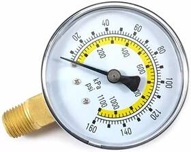 75554 Forney Air Pressure Gauge 2 1/4 Dia X Mnpt Inlet 0-160 Psi