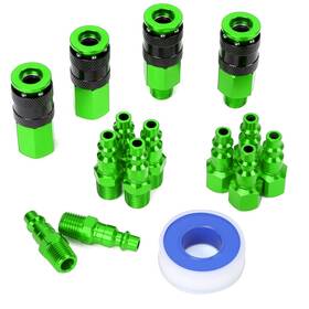 510060 Fypower 15 Pieces 1/4 Inch Npt Aluminum Air Coupler And Plug Kit Quick Connect Fitti