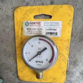 22-g20b-f30rp Gentec Brass Case Gauge 2 In Face Diameter 30 Psi Bottom Mount