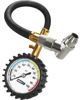 Apg-100-rzt Gerchway Tire Pressure Gauge 100 Psi - Large Dial Numbers And 45 Angle Chuck Accurate