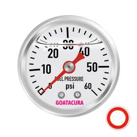 Ga002 Goatacura 0-60psi Glycerin Filled Fuel Pressure Gauge 1-1/2 Inch Dial Size 304 Stainless
