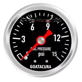 Ga005 Goatacura 0-15psi Glycerin Filled Fuel Pressure Gauge 1-1/2 Inch Black Dial Size
